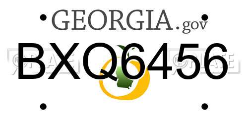 BXQ6456 Georgia License Plate