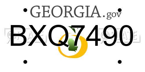 BXQ7490 Georgia License Plate