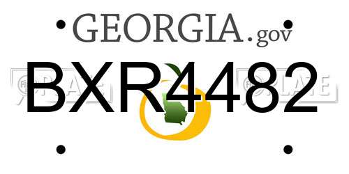 BXR4482 Georgia License Plate