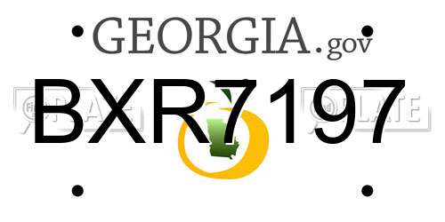 BXR7197 Georgia License Plate