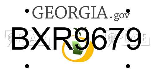 BXR9679 Georgia License Plate