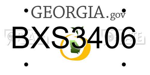 BXS3406 Georgia License Plate