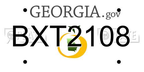 BXT2108 Georgia License Plate