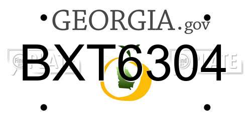 BXT6304 Georgia License Plate