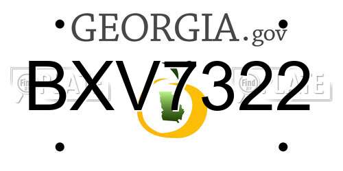 BXV7322 Georgia License Plate