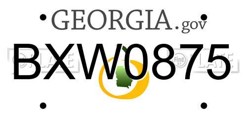 BXW0875 Georgia License Plate