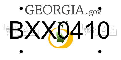 BXX0410 Georgia License Plate