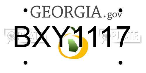 BXY1117 Georgia License Plate
