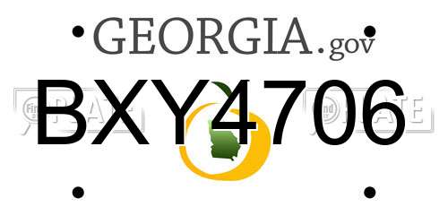 BXY4706 Georgia License Plate
