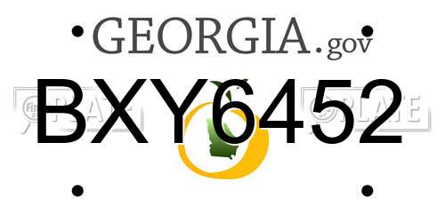 BXY6452 Georgia License Plate