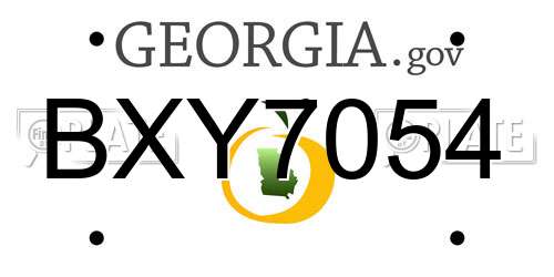 BXY7054 Georgia License Plate