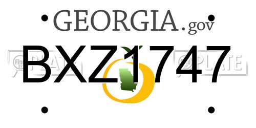 BXZ1747 Georgia License Plate