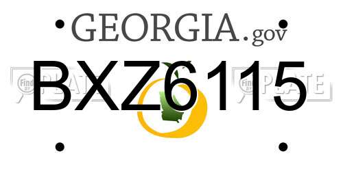 BXZ6115 Georgia License Plate