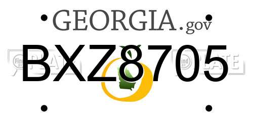 BXZ8705 Georgia License Plate