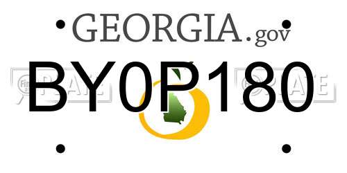BY0P180 Georgia License Plate