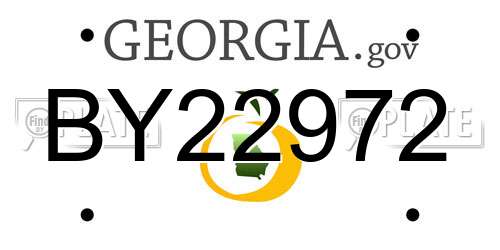 BY22972 Georgia License Plate