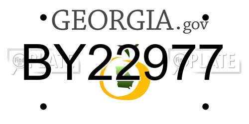 BY22977 Georgia License Plate