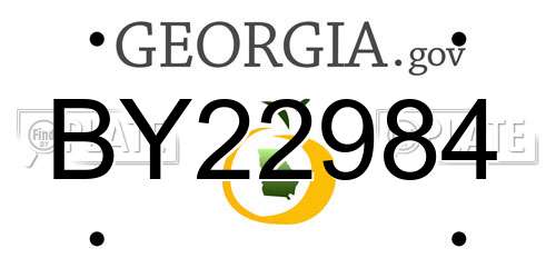 BY22984 Georgia License Plate
