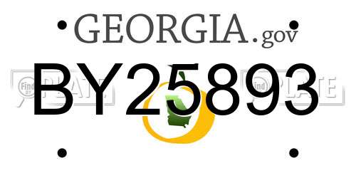 BY25893 Georgia License Plate