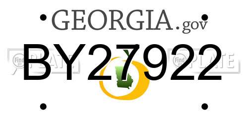 BY27922 Georgia License Plate