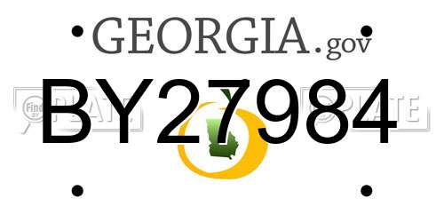 BY27984 Georgia License Plate