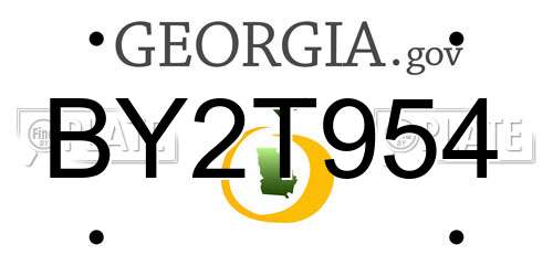 BY2T954 Georgia License Plate