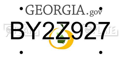 BY2Z927 Georgia License Plate