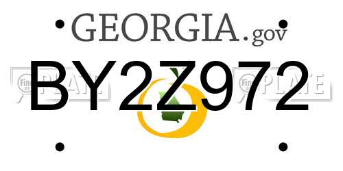 BY2Z972 Georgia License Plate
