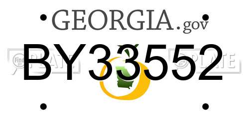 BY33552 Georgia License Plate