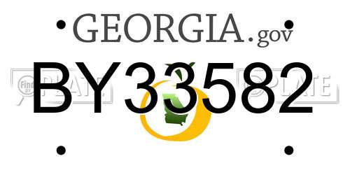 BY33582 Georgia License Plate