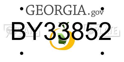 BY33852 Georgia License Plate