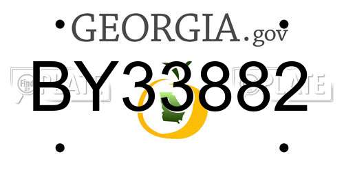 BY33882 Georgia License Plate