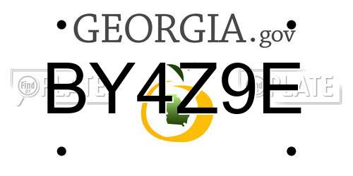 BY4Z9E Georgia License Plate