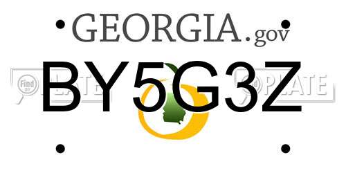 BY5G3Z Georgia License Plate