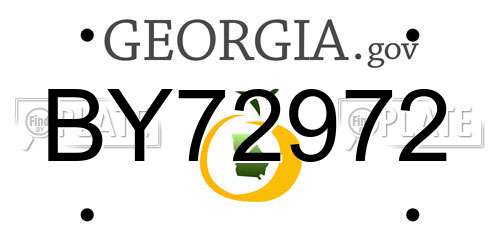 BY72972 Georgia License Plate