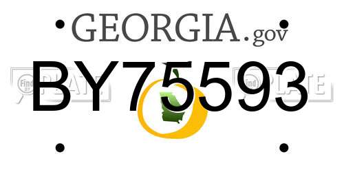 BY75593 Georgia License Plate