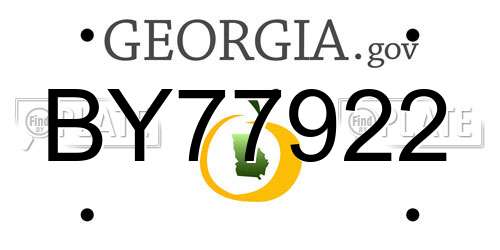 BY77922 Georgia License Plate