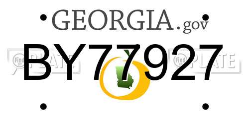BY77927 Georgia License Plate