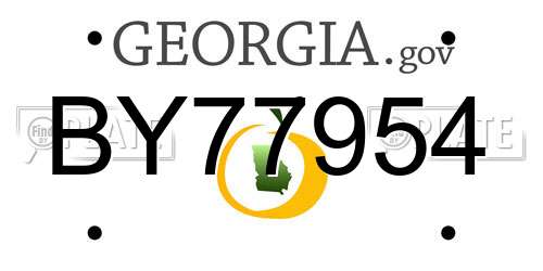 BY77954 Georgia License Plate