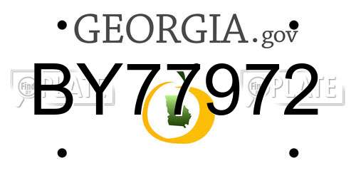 BY77972 Georgia License Plate
