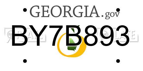 BY7B893 Georgia License Plate