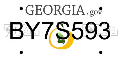 BY7S593 Georgia License Plate