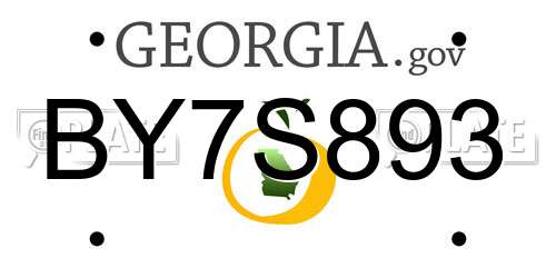 BY7S893 Georgia License Plate