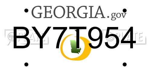 BY7T954 Georgia License Plate