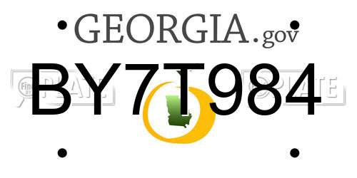 BY7T984 Georgia License Plate