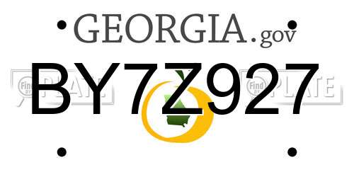 BY7Z927 Georgia License Plate
