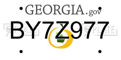 BY7Z977 Georgia License Plate