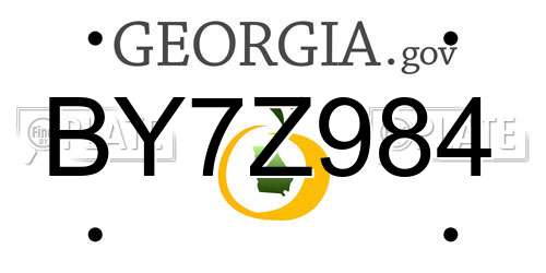 BY7Z984 Georgia License Plate