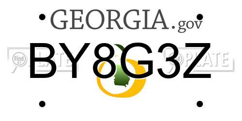 BY8G3Z Georgia License Plate