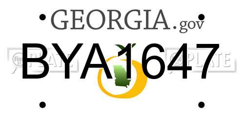 BYA1647 Georgia License Plate